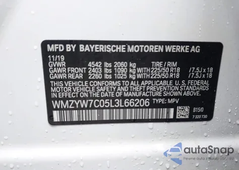 2020 Mini Countryman Cooper S z USA, uszkodzony, nr VIN WMZYW7C05L3L66206